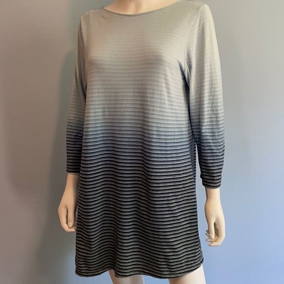 J Jill Ombré Blue Tunic 3/4 Sleeve Pullover - Picture 1 of 6